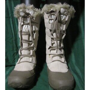 The North Face Nuptse Purna Women's insulated snow boots suede puffer 9.5